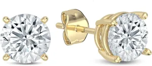 Gold With Screw back post (Color-F, Clarity VS1-VS2 0.50Ct - 3Ct) Eternaldia IGI Certified Lab Grown Diamond Solitaire Stud prospect note Earrings for Women in 14k 