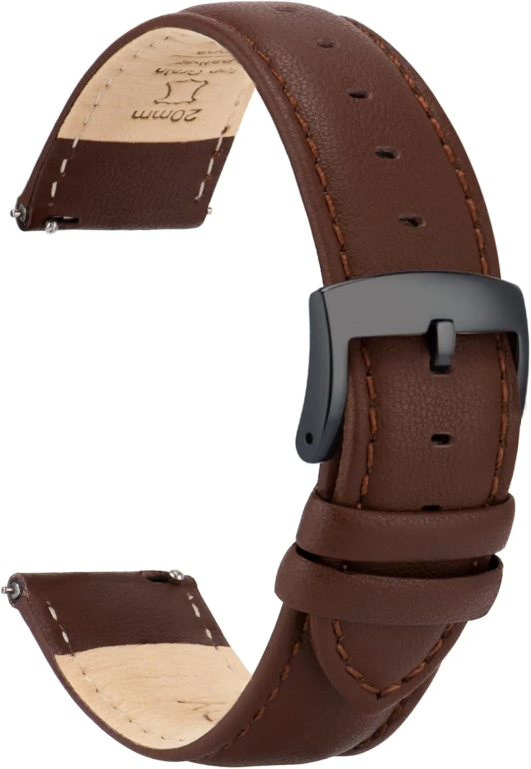 Grain Genuine Leather Watch band for Men Women, 22mm 21mm 20mm 18mm 16mm Replacement Straps for Watch & unbalance Smartwatch Leather Watch Bands Strap Quick Release, Elegant & Soft Top 