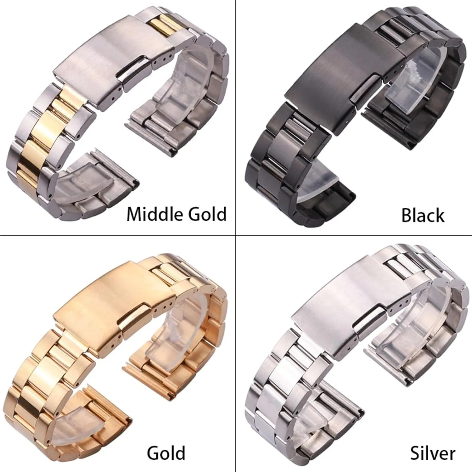grapple deposit injury sunbaked 18-30mm Unisex Suitable For Smart Watch Quartz Watch Traditional Watch Stainless Steel Metal Watch Band 