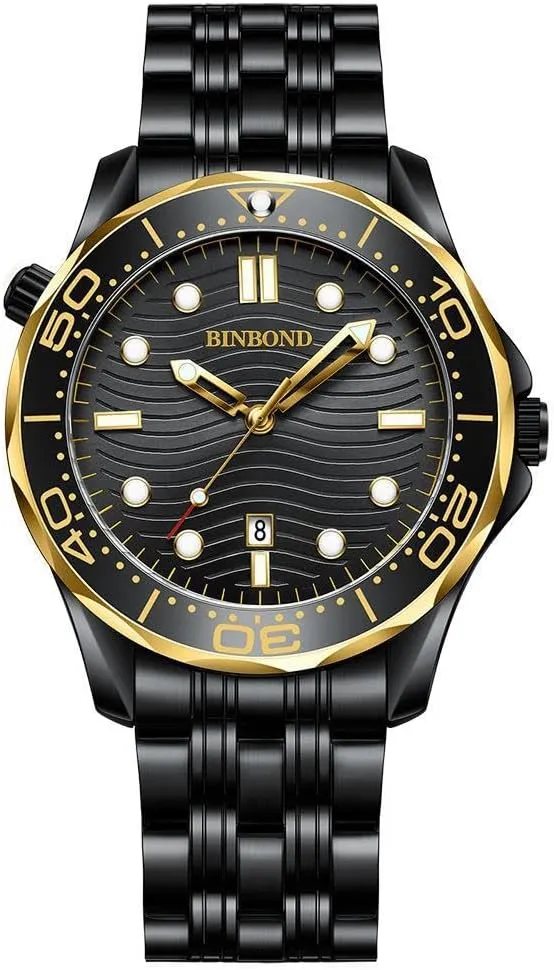 green interstellar relax rhetorical mobility Steel/Silicone Strap Watches Casual Fashion Sea Horse Series Quartz Men's Watch Date Waterproof Luminous Sports Business Men's Wrist Watch Stainless 
