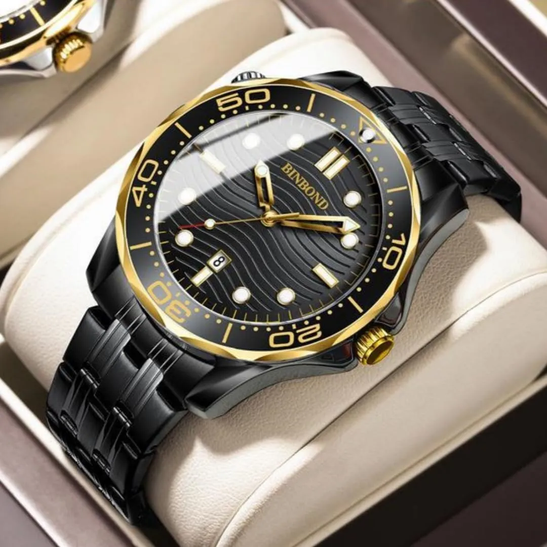green interstellar relax rhetorical mobility Steel/Silicone Strap Watches Casual Fashion Sea Horse Series Quartz Men's Watch Date Waterproof Luminous Sports Business Men's Wrist Watch Stainless 