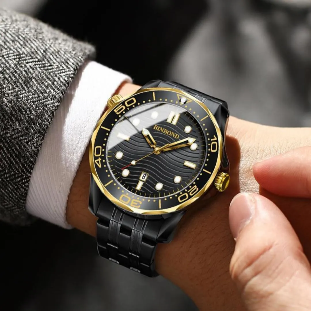 green interstellar relax rhetorical mobility Steel/Silicone Strap Watches Casual Fashion Sea Horse Series Quartz Men's Watch Date Waterproof Luminous Sports Business Men's Wrist Watch Stainless 