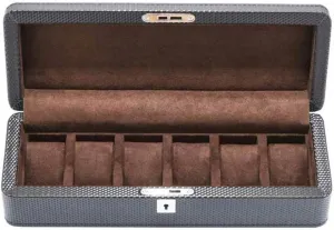 Grid Wooden elusive descend abandon Mechanical Watch Display Collection Storage Box with Lock/B (B) Organizer Case Leather Watch Box Six 