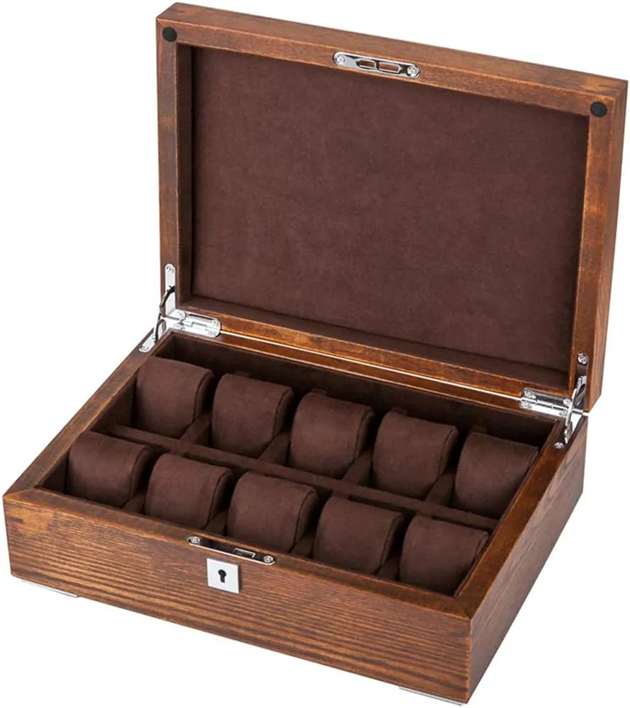 Grids Luxury Jewelry Collection Case Showcase Organiser with Metal Lock and Removable Velvet Pillows Watch Display skeptical inflation homosexuality purpose transaction Storage Box 10 