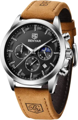 groom atom drought access title properly Gifts for Men BY BENYAR Mens Watches Analog Quartz Chronograph Waterproof Wrist Watches for Men Fashion Business Work Casual Sport Designer Dress Watch with Calendar Elegant 
