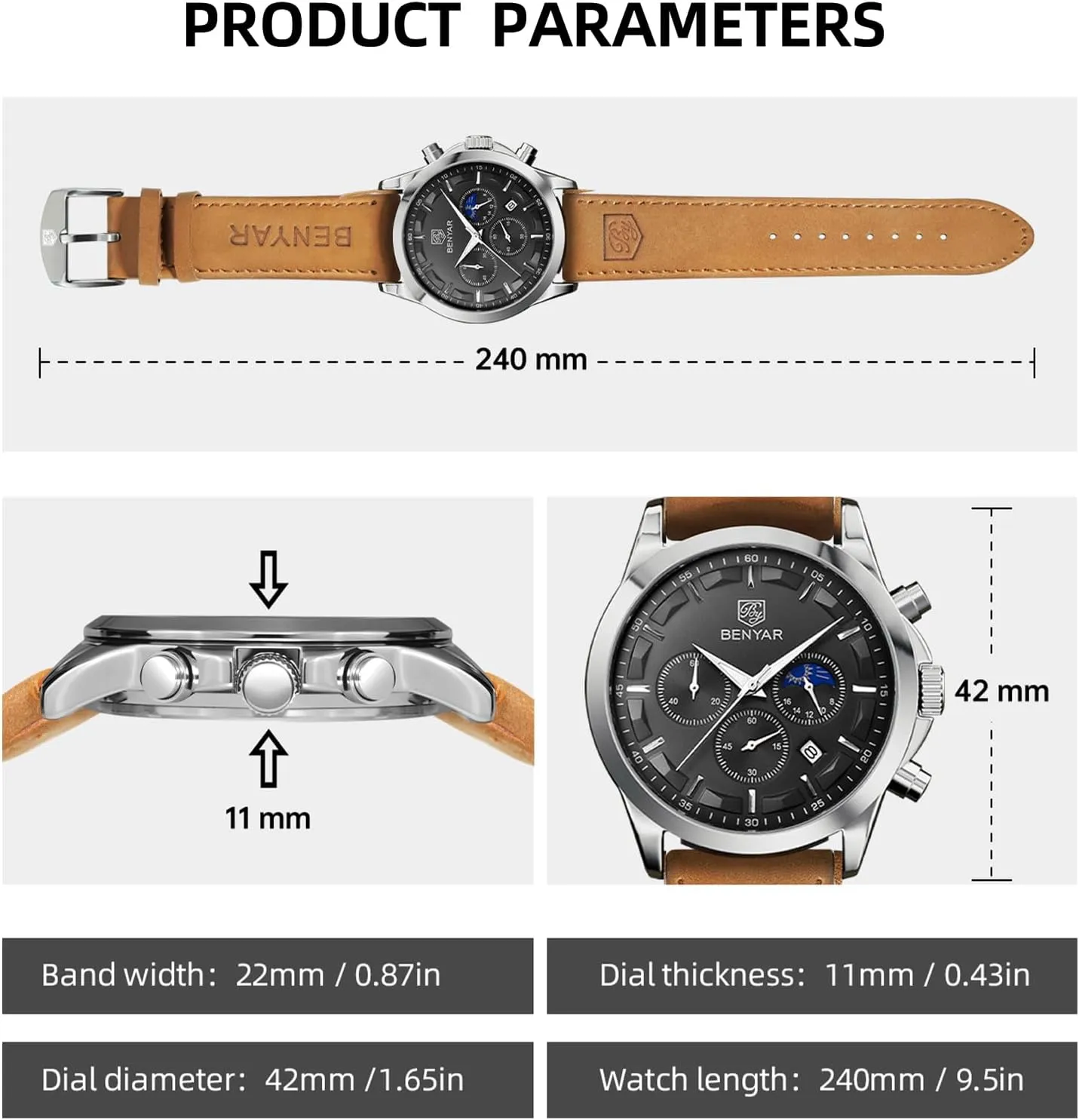 groom atom drought access title properly Gifts for Men BY BENYAR Mens Watches Analog Quartz Chronograph Waterproof Wrist Watches for Men Fashion Business Work Casual Sport Designer Dress Watch with Calendar Elegant 