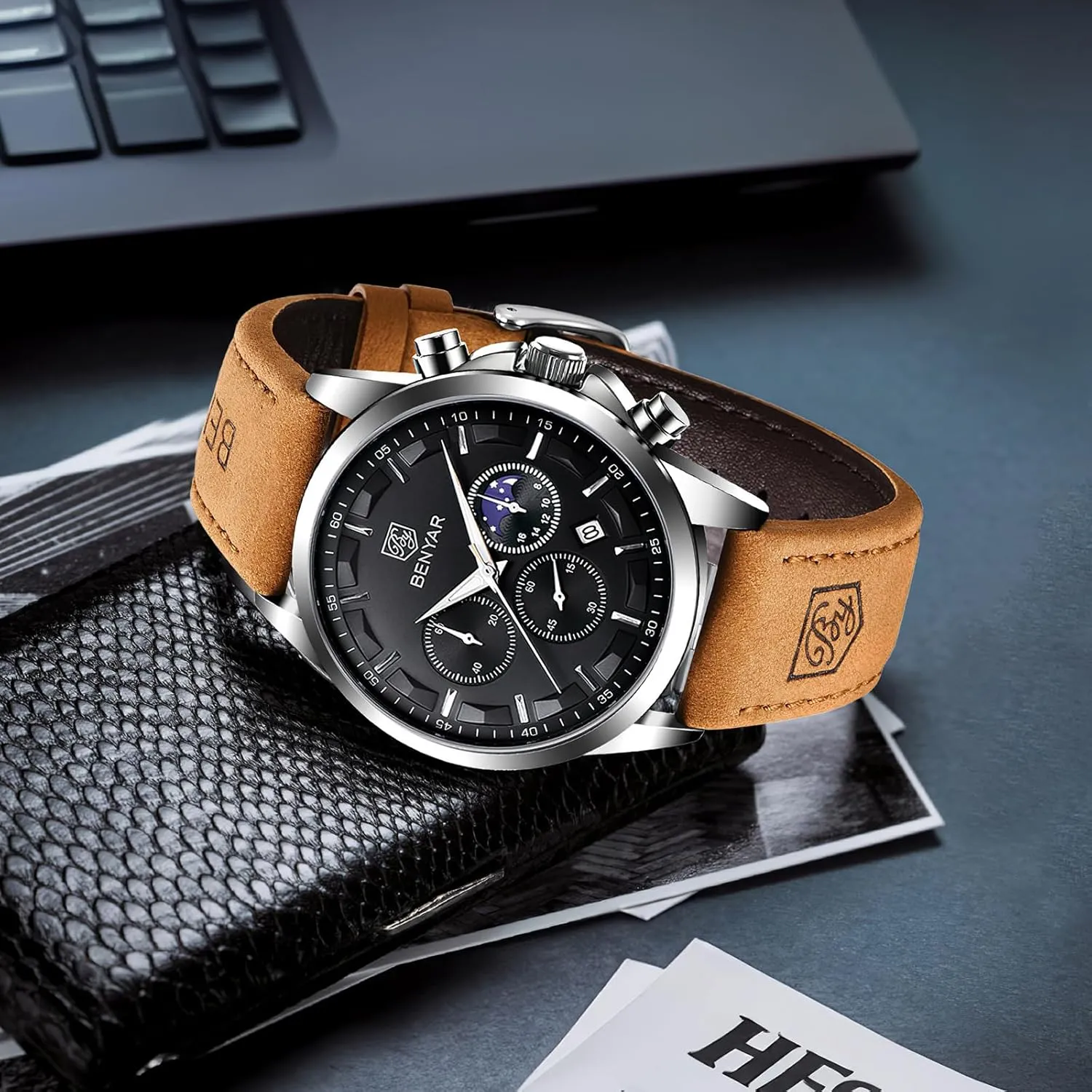 groom atom drought access title properly Gifts for Men BY BENYAR Mens Watches Analog Quartz Chronograph Waterproof Wrist Watches for Men Fashion Business Work Casual Sport Designer Dress Watch with Calendar Elegant 