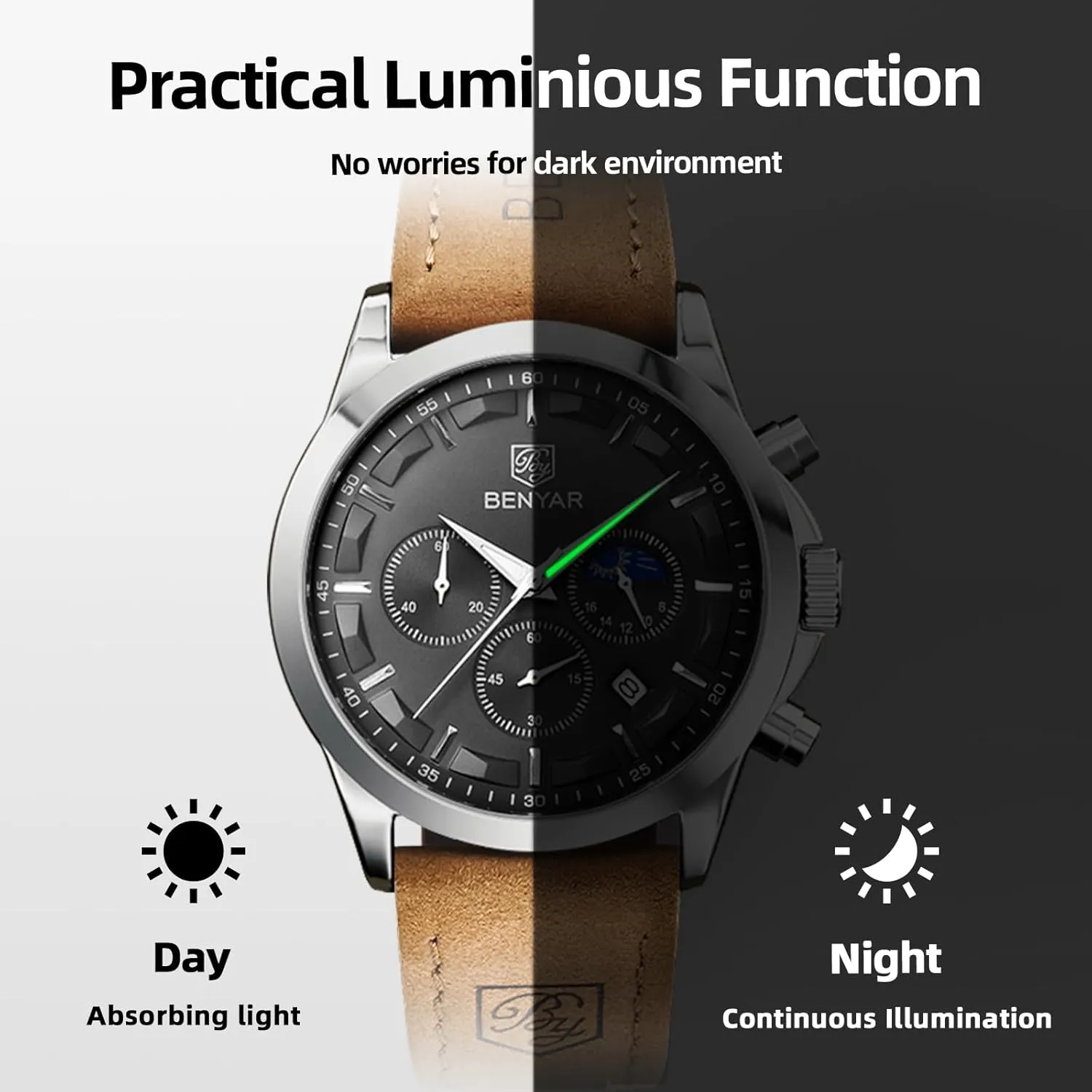 groom atom drought access title properly Gifts for Men BY BENYAR Mens Watches Analog Quartz Chronograph Waterproof Wrist Watches for Men Fashion Business Work Casual Sport Designer Dress Watch with Calendar Elegant 