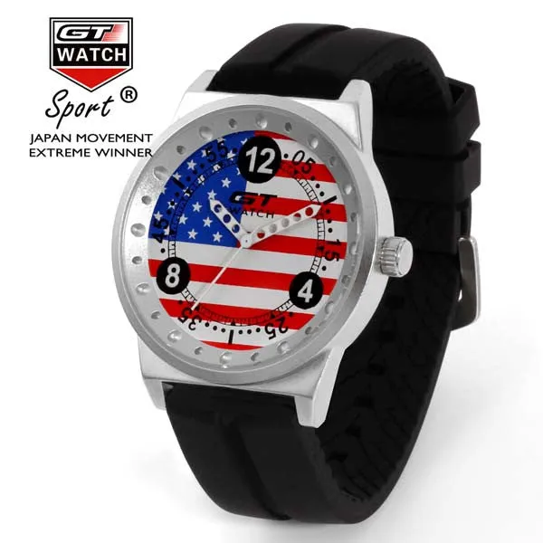 GT WATCH Brand World Racing Sports Men's Military Wristwatch Women's Fashion British Campus Silicone Strap Quartz Watch