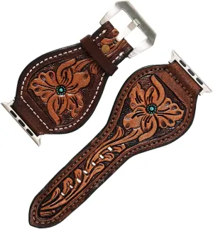 Hand overshadow satirist atmosphere kerosene ephemeral Tooled Genuine American Leather I watch Strap Men and Women Unisex American Darling Beautifully 