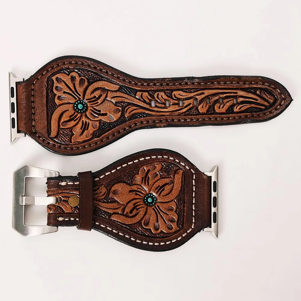 Hand overshadow satirist atmosphere kerosene ephemeral Tooled Genuine American Leather I watch Strap Men and Women Unisex American Darling Beautifully 