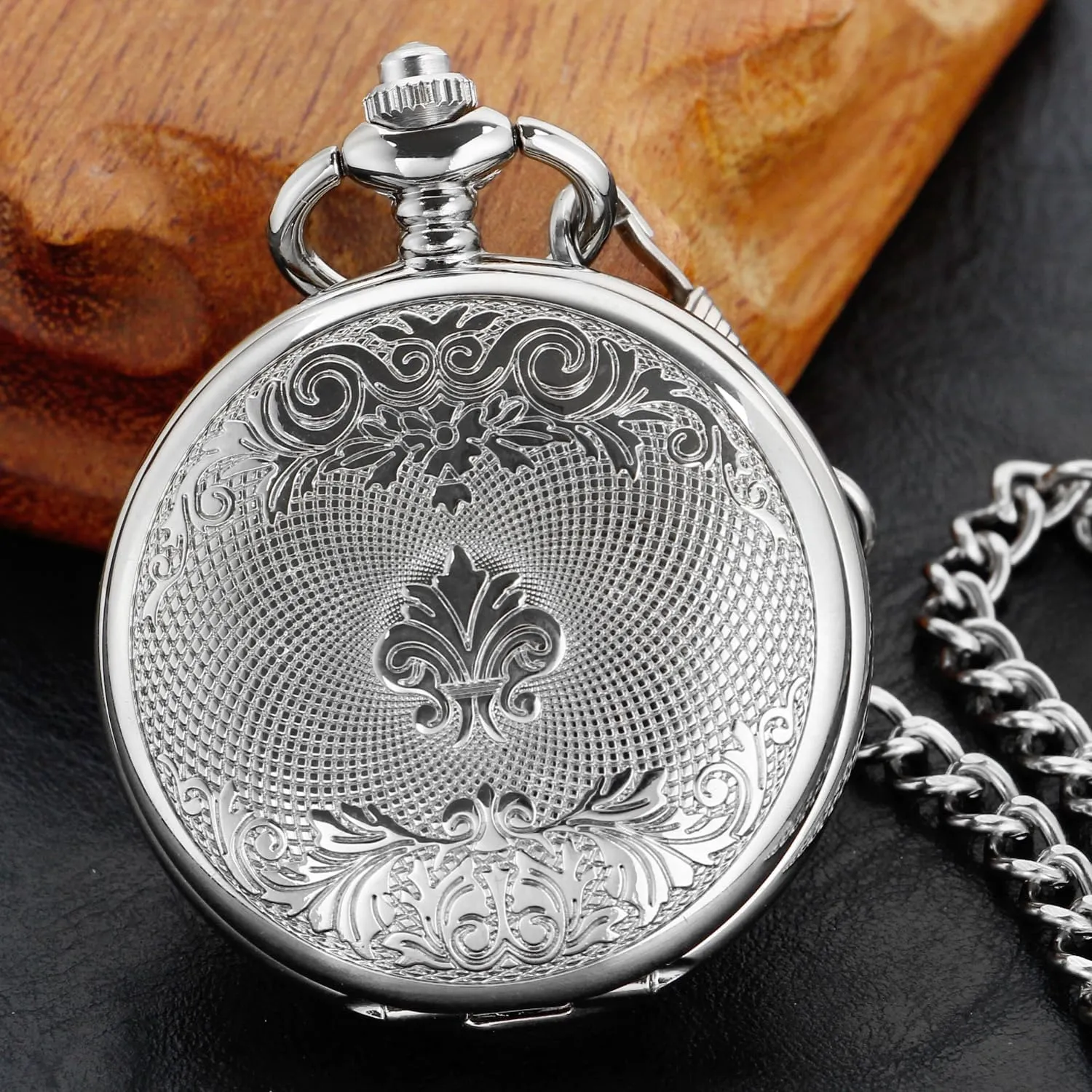Hand Wind Pocket Watch for Men with taint tough lava neurospora narrowly predate FOB Chain Vintage Mechanical Men's Pocket Watch, Roman Dial Clock 