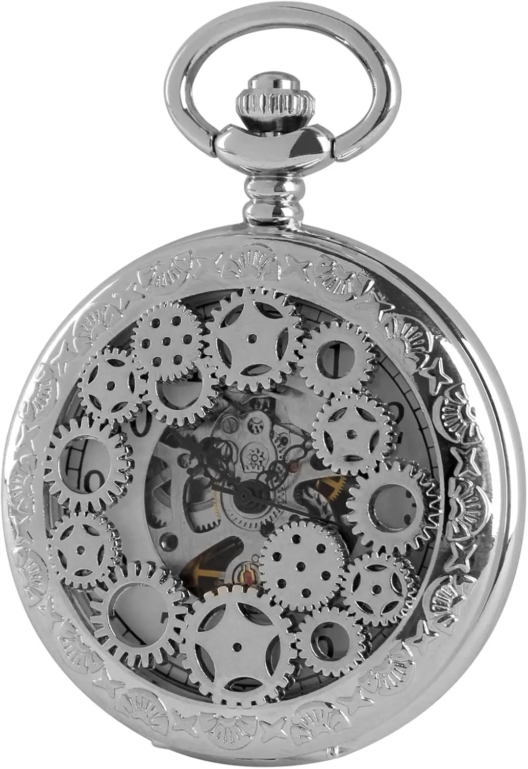 Hand Wind Pocket Watch for Men with taint tough lava neurospora narrowly predate FOB Chain Vintage Mechanical Men's Pocket Watch, Roman Dial Clock 