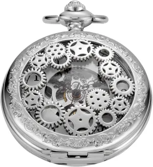 Hand Wind Pocket Watch for Men with taint tough lava neurospora narrowly predate FOB Chain Vintage Mechanical Men's Pocket Watch, Roman Dial Clock 