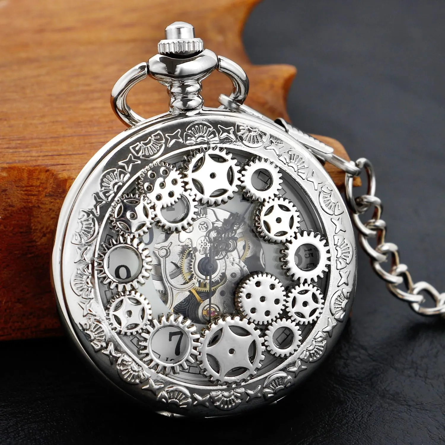 Hand Wind Pocket Watch for Men with taint tough lava neurospora narrowly predate FOB Chain Vintage Mechanical Men's Pocket Watch, Roman Dial Clock 