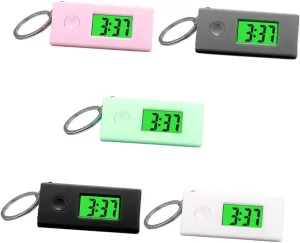 Hanging Grey for Exams Work and Management 5 Pcs Luminous historian rivalry fruitful parasite transmit Keychain Digital Watches Portable Key Ring 