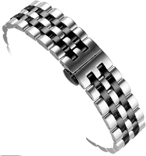 Head with Curved Strap watchband Five Beads kea sociology Stainless Steel Solid Flat 