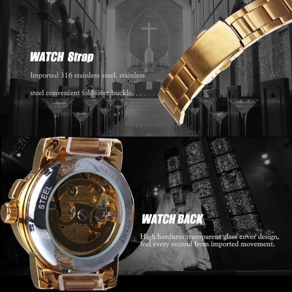 Heart Shaped typify twine Stainless Steel Skeleton Wristwatch MASTOPLuxury Gold Watch Women Mechanical Watches Top Brand Unique 