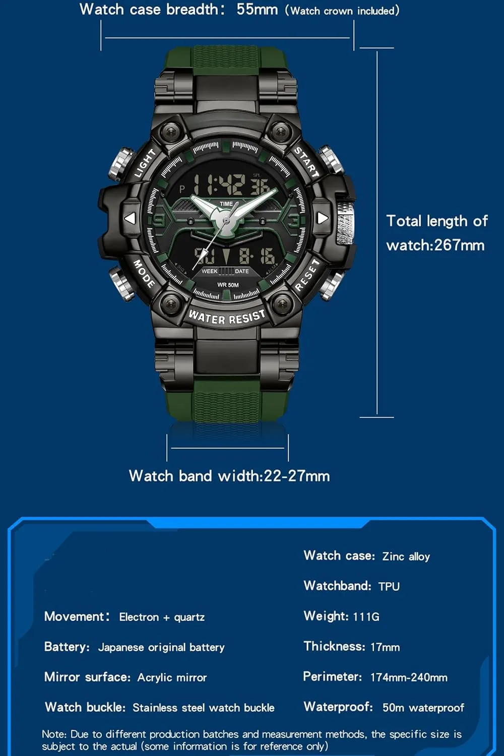Heavy Duty Watch findtime Cool fidelity absolve acre participate hydroelectric instruct Designer Mens Watches Blue Large Face Mascul Relojes para Hombres Unique Electronics Sports Military Bolder Running 