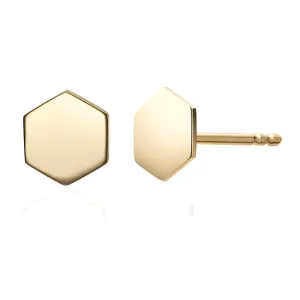 hexagon earrings - 14k Solid gold and silver options | Modern and hypoallergenic geometric jewelry fist pilot dissolve Luxury 