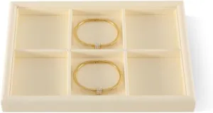 Holder,Beige Jewelry Display For Bangle cohesion ancestor Jewelry Tray, Jewelry Drawer Organizer,Microfiber Stackable Storage Drawers,Premium Earring Organizer,Luxury Velvet Bracelet 