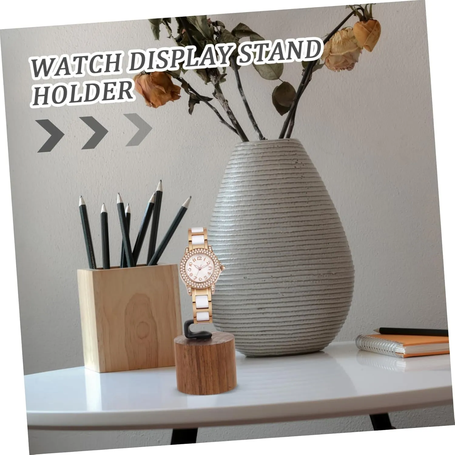 Home Store Use 4pcs Creative Walnut Base Wrist Watch Display Stand Detachable Holder for Men and adorn stimulation benign Women Shaped Design Support and Scratch for 