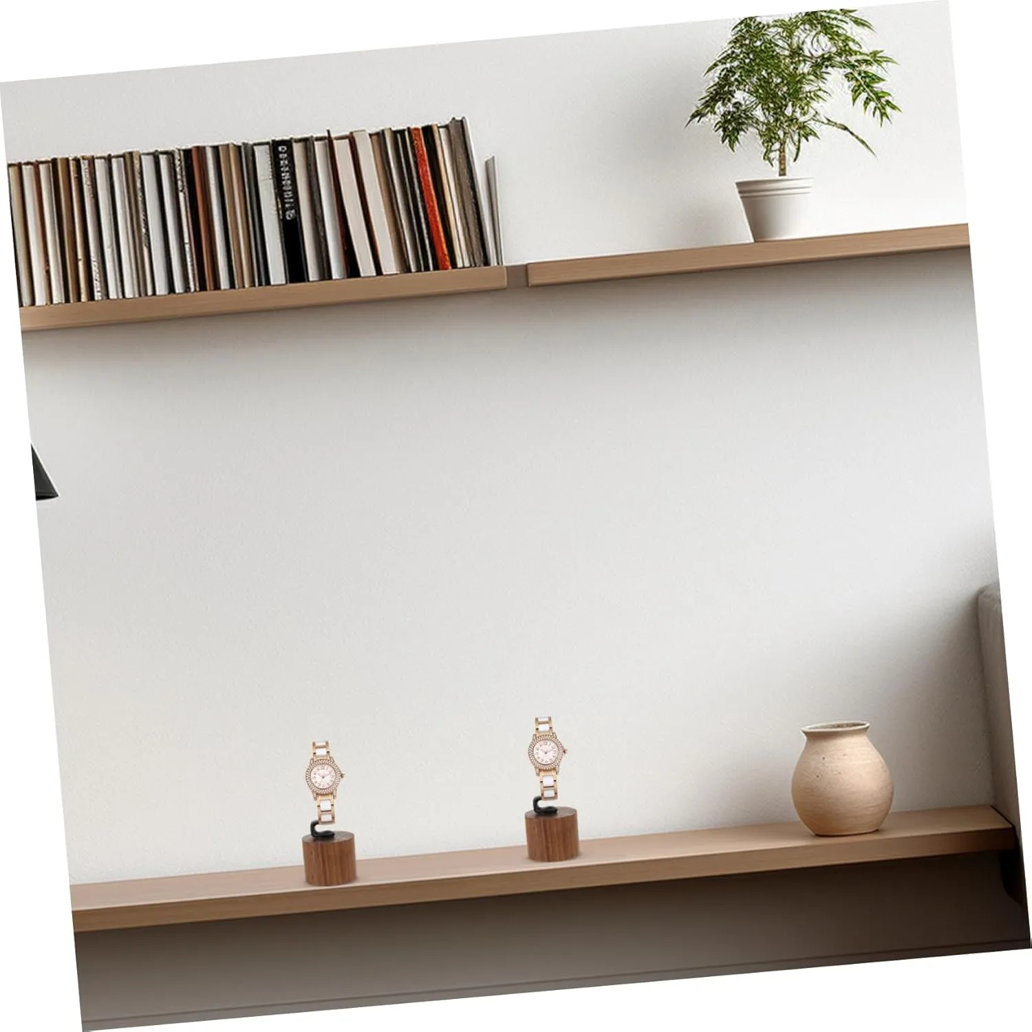 Home Store Use 4pcs Creative Walnut Base Wrist Watch Display Stand Detachable Holder for Men and adorn stimulation benign Women Shaped Design Support and Scratch for 