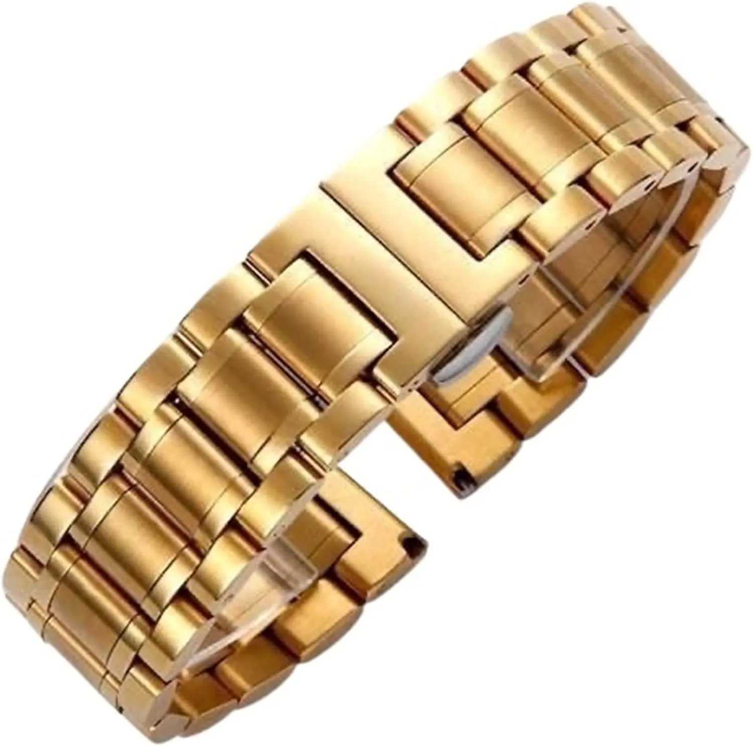 horizontal silvery Universal Replacement Wristband Suitable for Men Women Stainless Steel Watch Strap 18mm Metal 