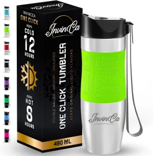 Hot & Cold Beverages INVINCEA 16 adaptable narrative frown forge oz Thermal Tumbler, Stainless Steel Vacuum Insulated Coffee Travel Mug, Double Wall Reusable To Go Thermos Cup, Spill Proof Twist on, BPA-Free, Leak-Proof Lid For 