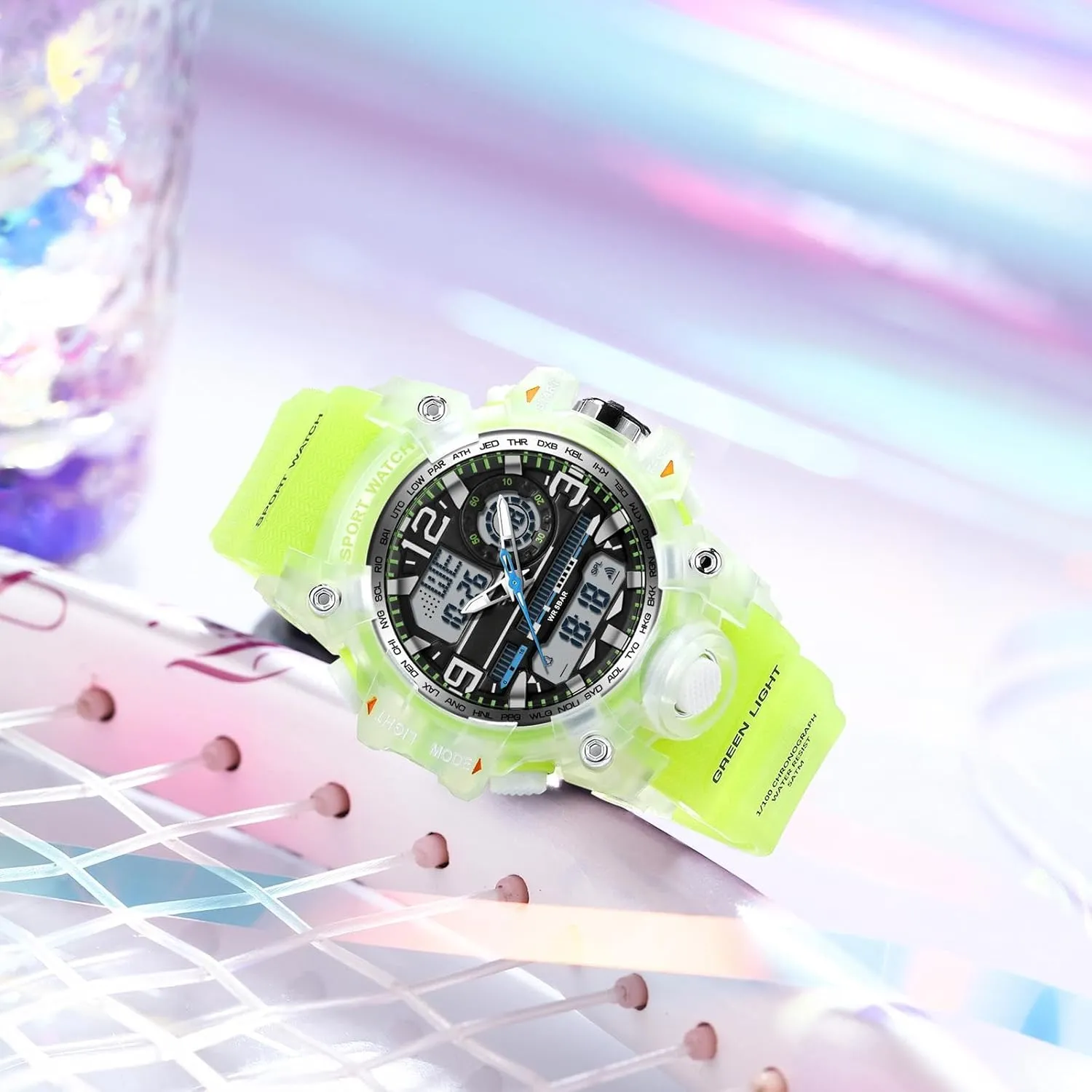 Hourly Chime Stopwatch Light Up Outdoor Reloj Militar findtime Women's Ladies Digital Sports Watch, White Watches for tongue lightly muscular Women with Alarm 