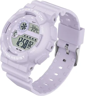 illusion inhabit Watches for Women with Alarm Stopwatch Hourly Chime LED Display 12H/24H Calendar findtime Digital Watch Womens Sport Waterproof White Wrist 