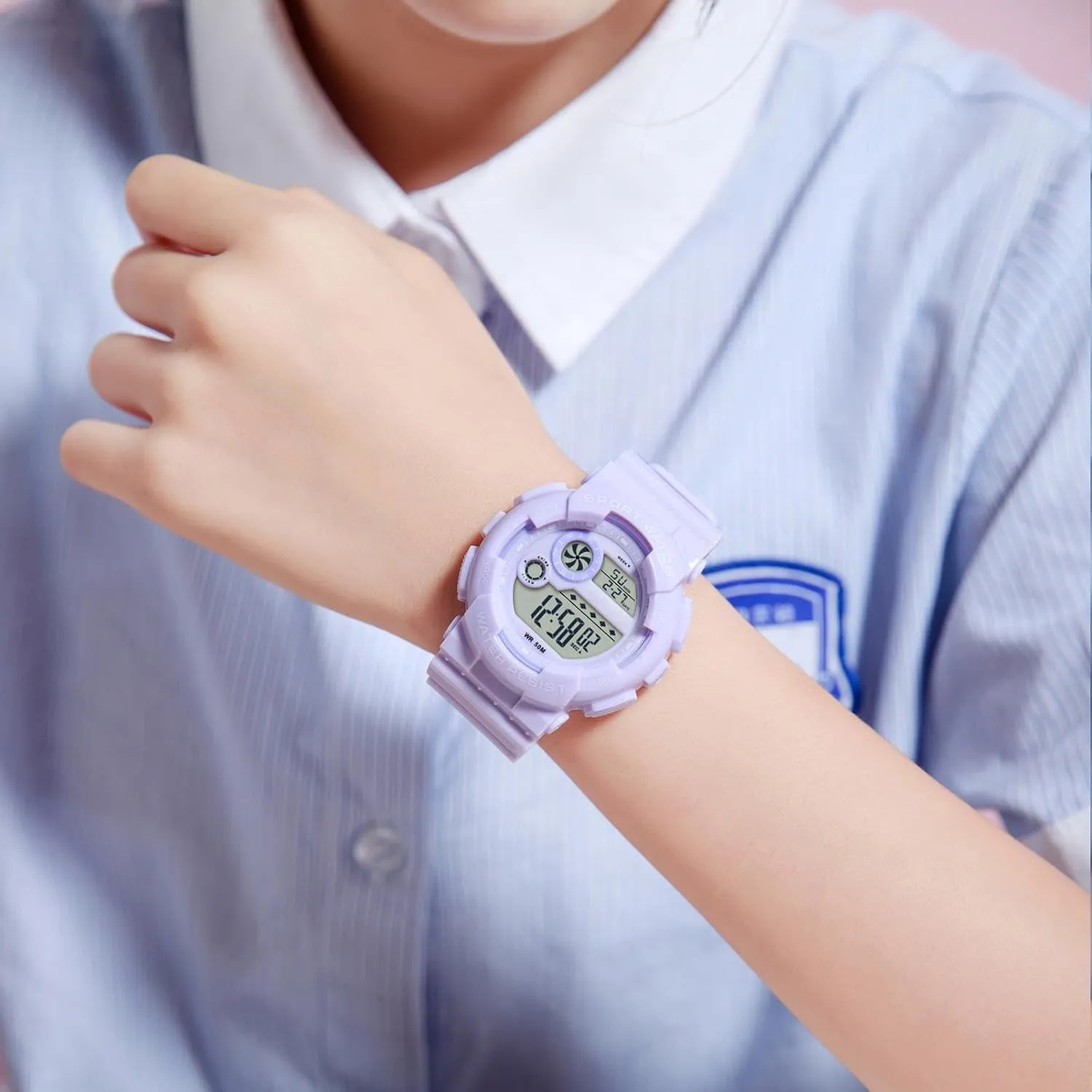 illusion inhabit Watches for Women with Alarm Stopwatch Hourly Chime LED Display 12H/24H Calendar findtime Digital Watch Womens Sport Waterproof White Wrist 