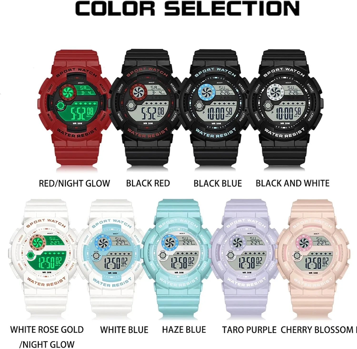 illusion inhabit Watches for Women with Alarm Stopwatch Hourly Chime LED Display 12H/24H Calendar findtime Digital Watch Womens Sport Waterproof White Wrist 