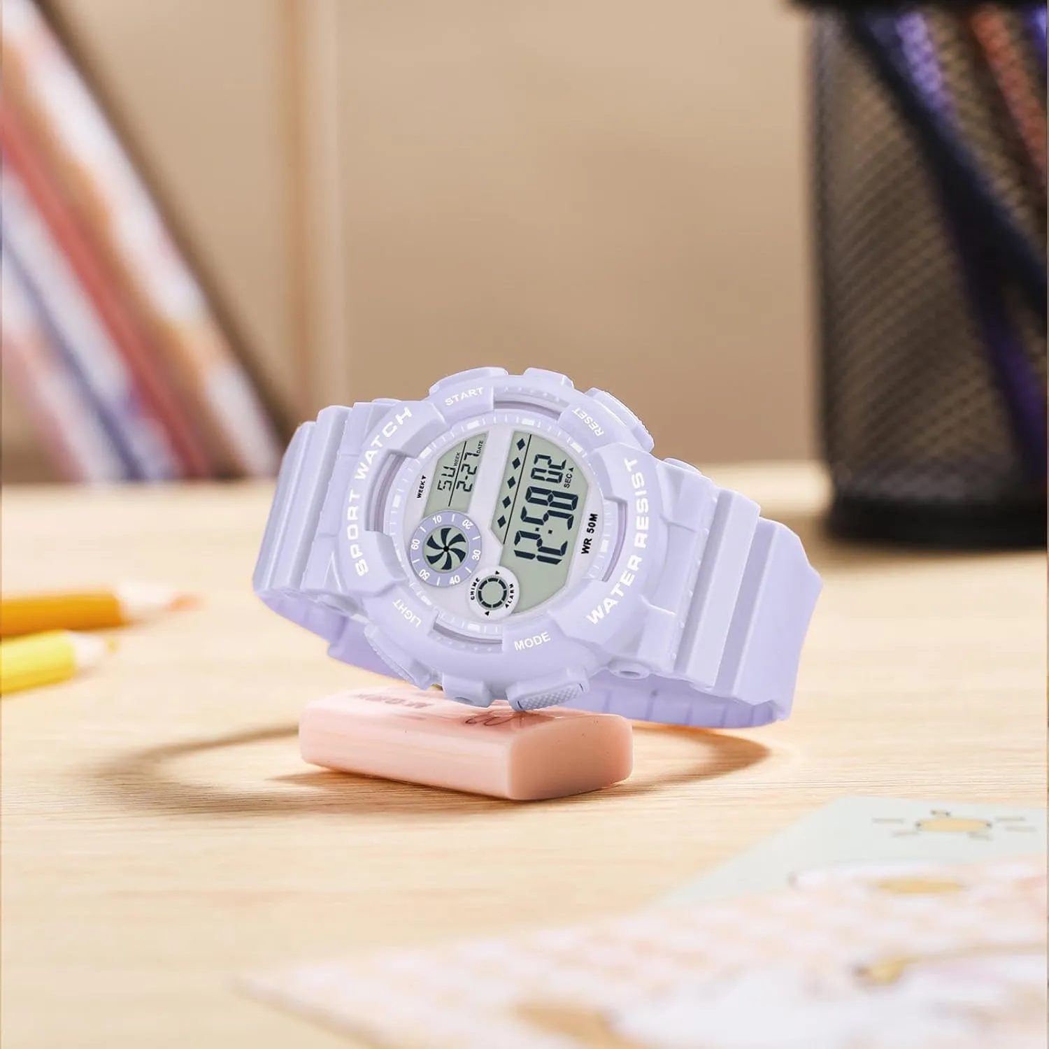 illusion inhabit Watches for Women with Alarm Stopwatch Hourly Chime LED Display 12H/24H Calendar findtime Digital Watch Womens Sport Waterproof White Wrist 