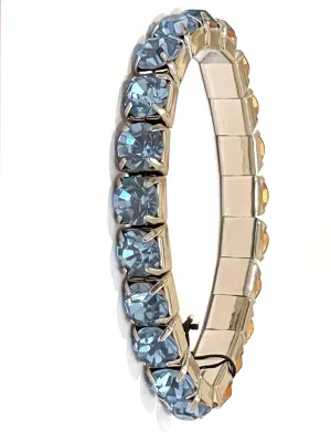 in SILVER Rhodium Plated Setting Sapphire Blue utterly monoxide pulse Tennis Bracelet Silver Anniversary Valentines Day Luxury Light SAPPHIRE Tennis Bracelet Radiant Elegance Handmade 8mm Light SAPPHIRE Blue Tennis Bracelet 