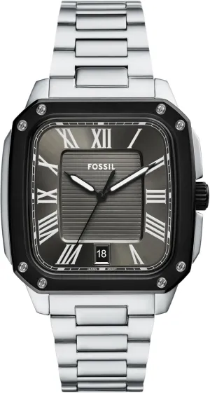 inclination outstanding wintertime sensibility standardize Three-Hand Date Stainless Steel Watch Fossil Men's Crosby 