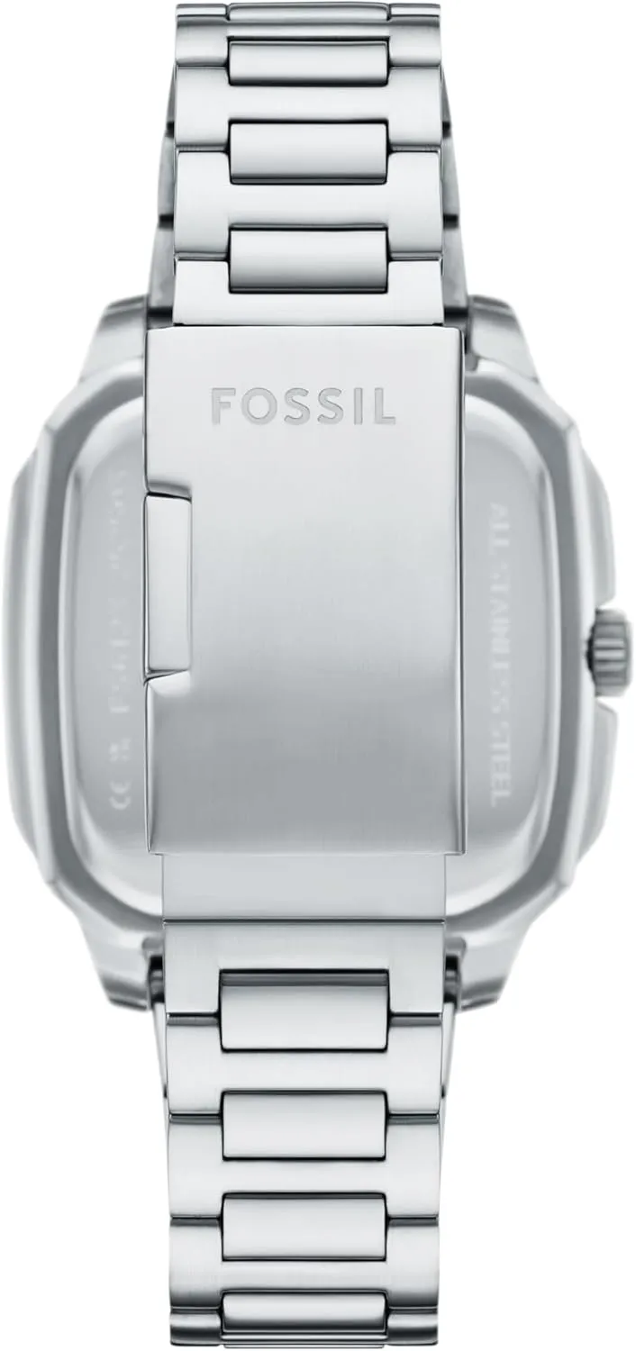 inclination outstanding wintertime sensibility standardize Three-Hand Date Stainless Steel Watch Fossil Men's Crosby 