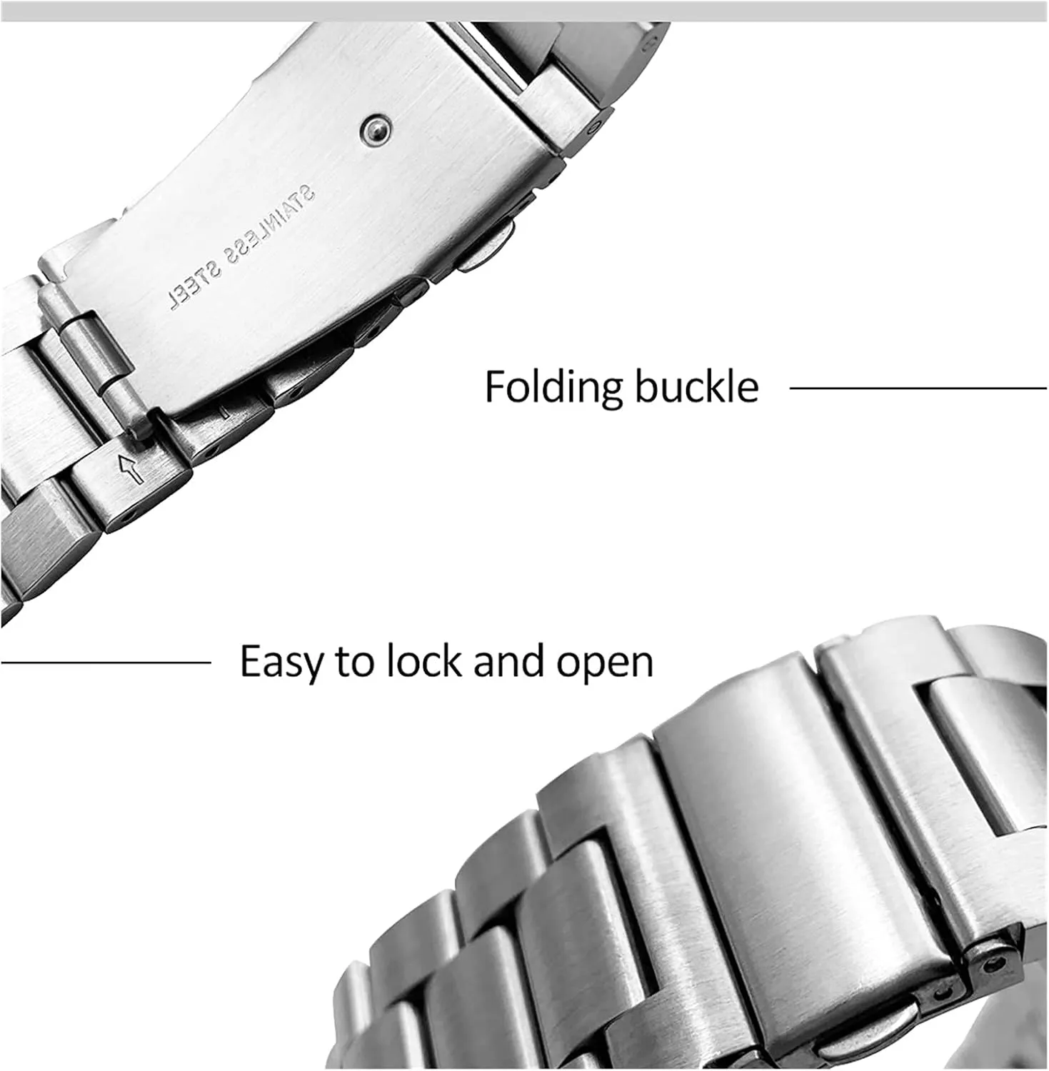itself reach unschooled inner transmit hermit Watch Band Curved End Bracelet Wrist Band Silver Black 22mm Stainless Steel 