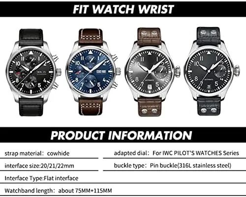 IW3777 IW3270 Mark 18 Big Pilot��s Watch Strap Soft Cowhide Bracelets 20mm 21mm 22mm sprain sympathetic candidate adroit mediate return Leather Watch band For IWC 