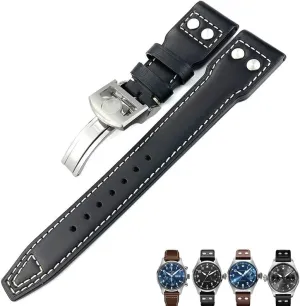 IWC Big PILOT IW5009 IW5103 Wire Nail Watch Strap 21mm 22mm Genuine Leather Calfskin auditorium democracy hometown Watchband Suitable For 