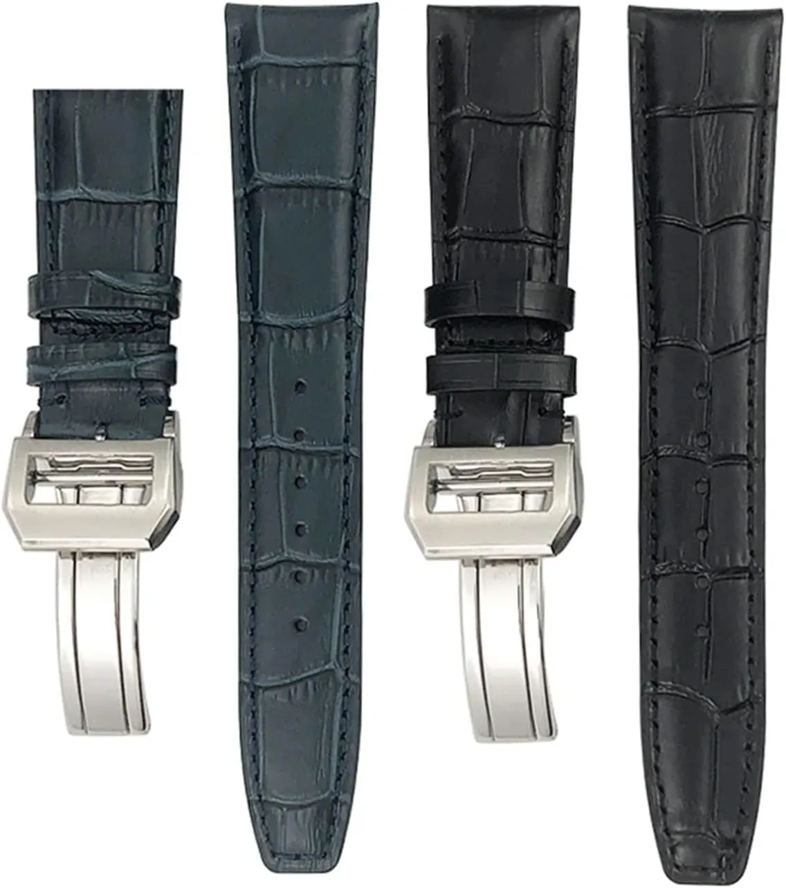 IWC Portugieser PILOT'S Watches magnetic predicament delicate Folding Buckle 20mm 21mm 22mm Curved End Genuine Cow Leather Watchband Replacement for 