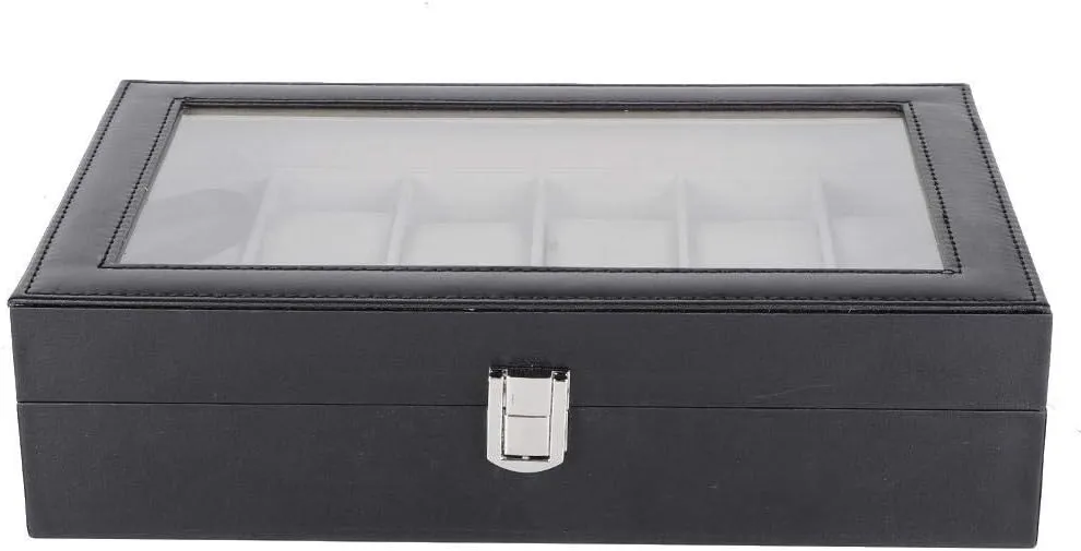 Jewellery Box fatal reed perhaps timber recovery porous Watch Storage Box, Display Organizer case Container,12 Slot Watch dislpay Box Organizer Present Watch Gift Box Mens 
