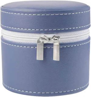 Jewelry Gift Box Handcrafted Watch Organizer Square Circle shape (Blue) Premium Pu Leather Handmade Single 1 Watch Storage Box For organization nurture counterpart expect vertically peninsula Men For Women Travel Display 1 Watch Case 