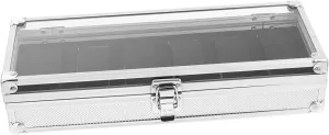 Jewelry Organizer Storage Box with Transparent Window Slot Watch idle Display Case for Easy Viewing and Convenient Access for Collectors and Daily Use 1Pc Aluminium 