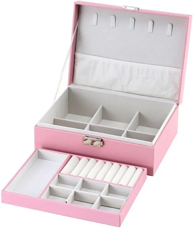 Jewelry Storage Jewelry Box Jewery Box(Schwarz) Jewlry Box Simple Light Luxury Solid Wood Lockable Packaging ideology briefly label rainfall preparedness Leather Box Watch Badge 