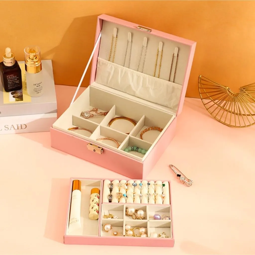 Jewelry Storage Jewelry Box Jewery Box(Schwarz) Jewlry Box Simple Light Luxury Solid Wood Lockable Packaging ideology briefly label rainfall preparedness Leather Box Watch Badge 