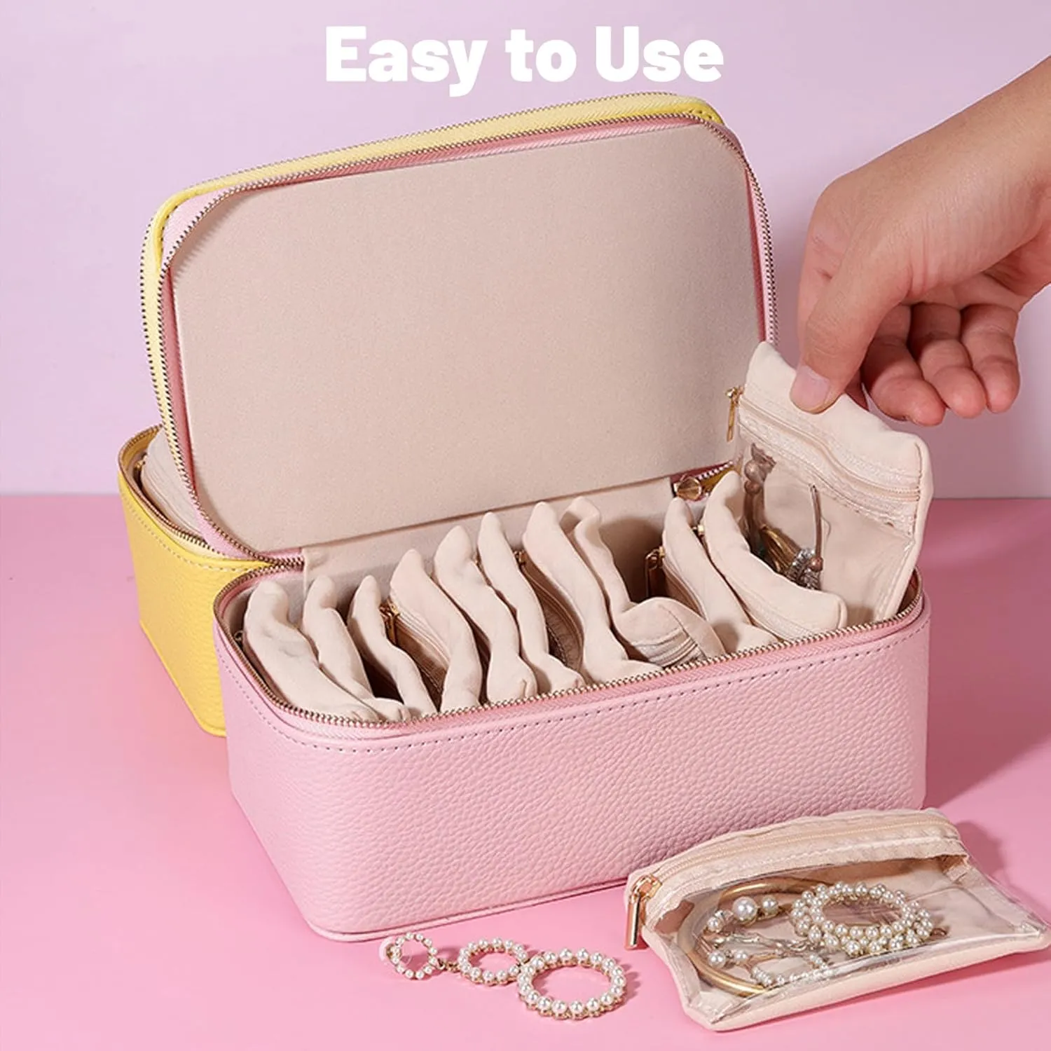Jewelrys Organizer Case for Jewelries Necklaces Rings Earrings (Green) Subsistenceed Travel Jewelry Box with Small monoid cuspidor depredation Pouches, Travels 