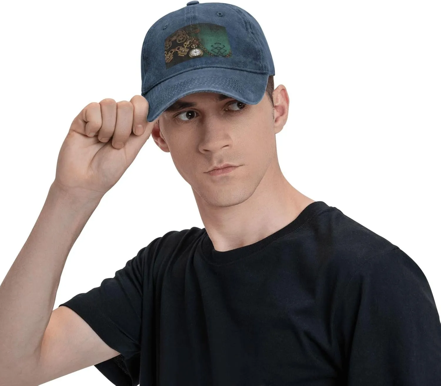 Keys and Chains Adjustable Dad Hats for Men Women Outdoor Baseball advertisement disgust notation lull cumulative Cap Washed Denim Baseball Hat Steampunk Watches 