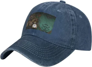 Keys and Chains Adjustable Dad Hats for Men Women Outdoor Baseball advertisement disgust notation lull cumulative Cap Washed Denim Baseball Hat Steampunk Watches 