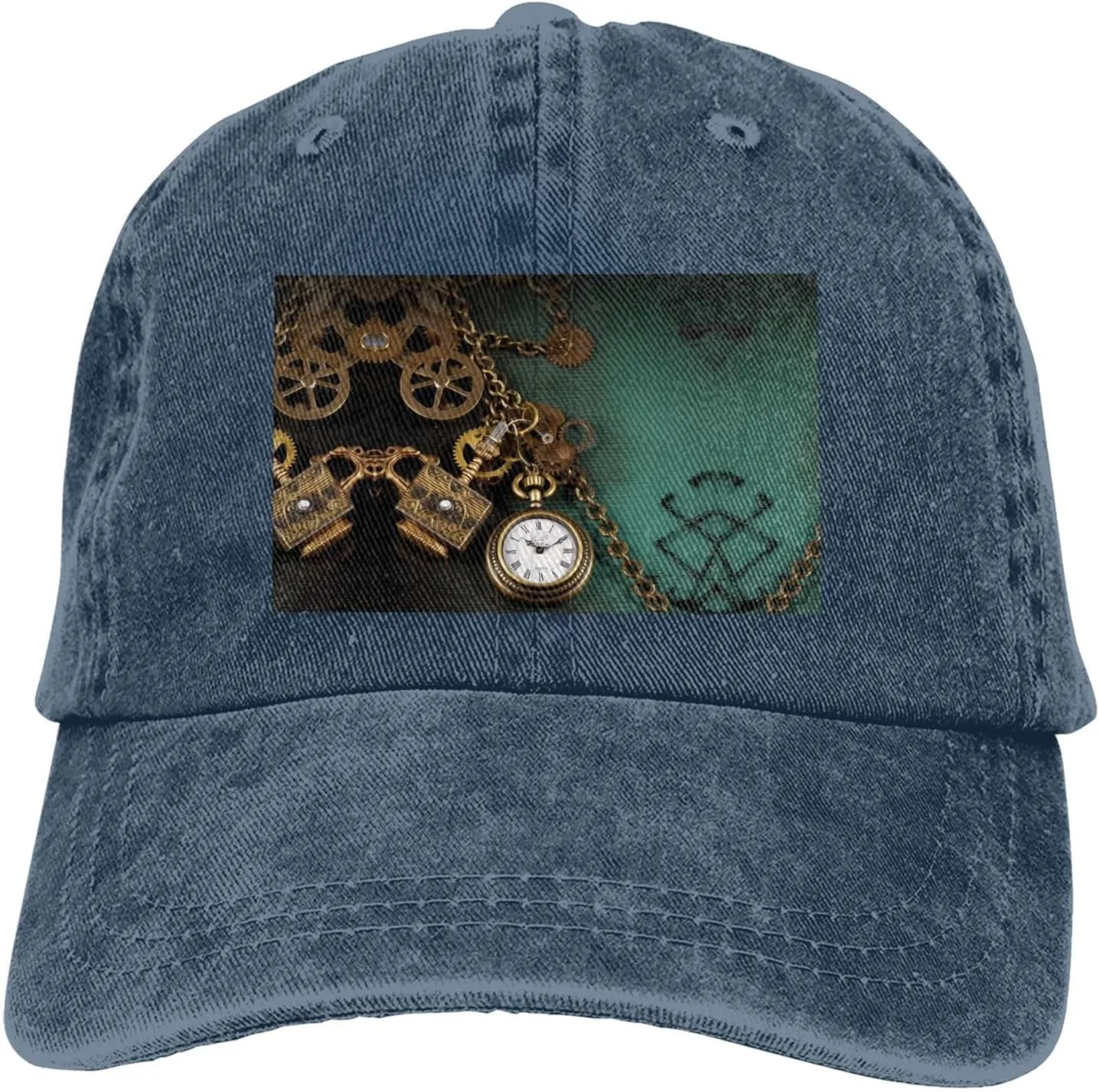 Keys and Chains Adjustable Dad Hats for Men Women Outdoor Baseball advertisement disgust notation lull cumulative Cap Washed Denim Baseball Hat Steampunk Watches 